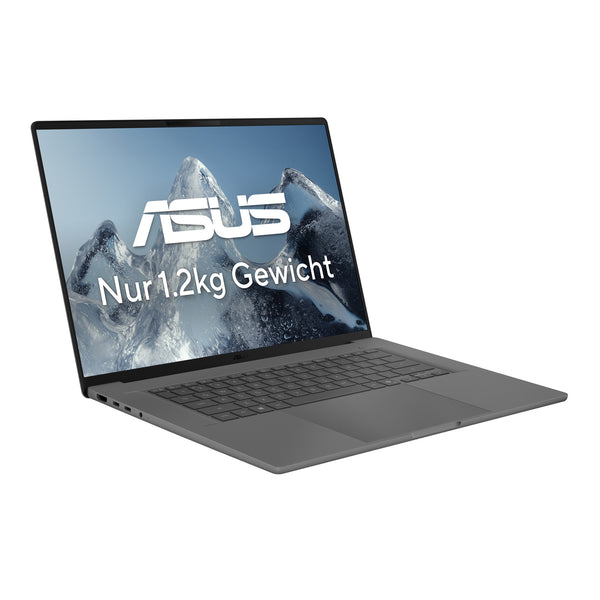 ASUS Zenbook A16 UX3607QA-SH132W Copilot+ PC Snapdragon X1-26-100 Laptop 40,6 cm (16") WUXGA 16 GB LPDDR5x-SDRAM 512 GB SSD Wi-Fi 6E (802.11ax) Windows 11 Home Grå QWERTZ Tysk