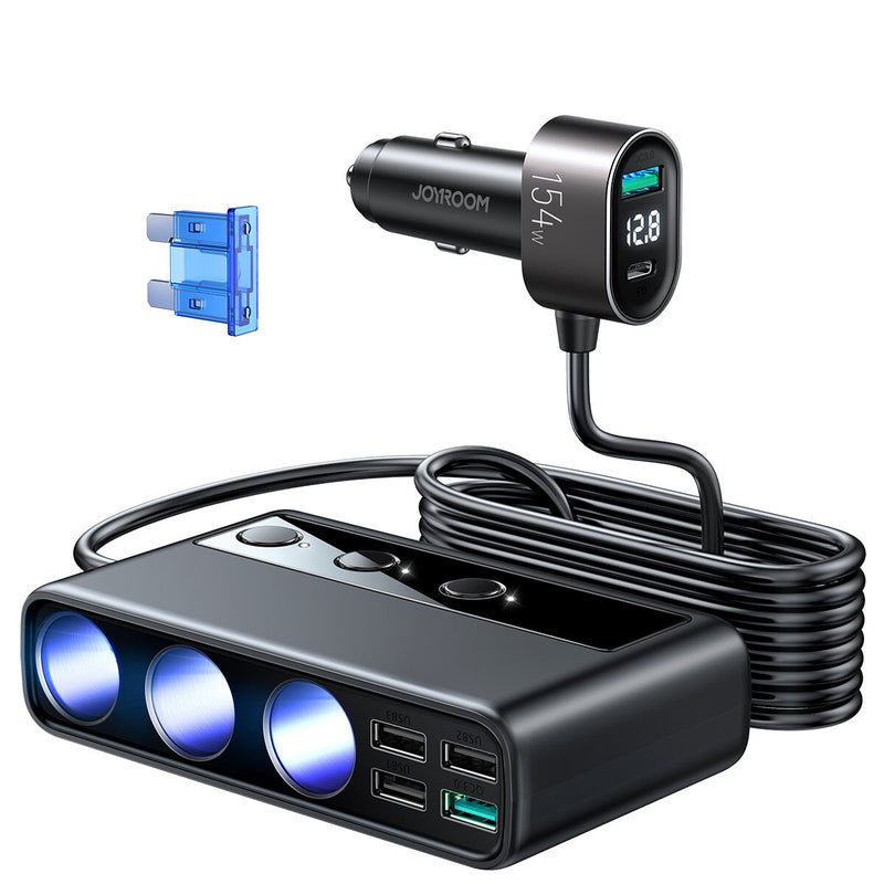 JOYROOM JR-CL06 oplader til mobil enhed Universel Sort Cigartænder Hurtig opladning Automatisk