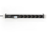Digitus DN-95417 strømforsyningsenhed (PDU) 6 AC stikkontakt(er) 0U/1U Sort, Sølv