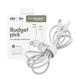 PanzerGlass empower™ by ® Racing 60W USB-C to USB-C Kabel | USB 2.0 | 2M | Silver White