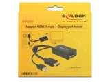DeLOCK 0.245m HDMI+USB2.0-A/DisplayPort 0,254 m HDMI + USB Sort