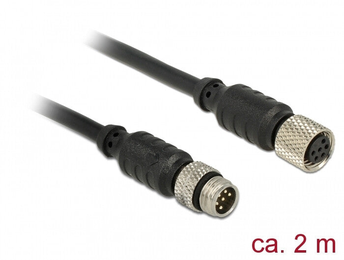 DeLOCK 12640 sensor- & aktuatorkabel 2 m M8 Sort