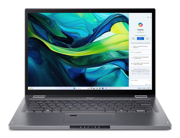 Acer Aspire Spin 14 ASP14-52MTN-51V5 Intel Core Ultra 5 115U Hybrid (2-i-1) 35,6 cm (14") Berøringsskærm WUXGA 16 GB LPDDR5x-SDRAM 512 GB SSD Wi-Fi 6E (802.11ax) Windows 11 Home Grå