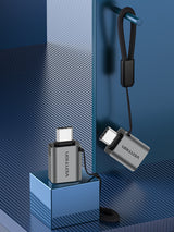 Vention CDQH0 kabel kønsskifter USB C USB A Grå