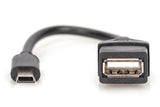 Digitus AK-300310-002-S USB-kabel USB 2.0 0,2 m Mini-USB B USB A Sort