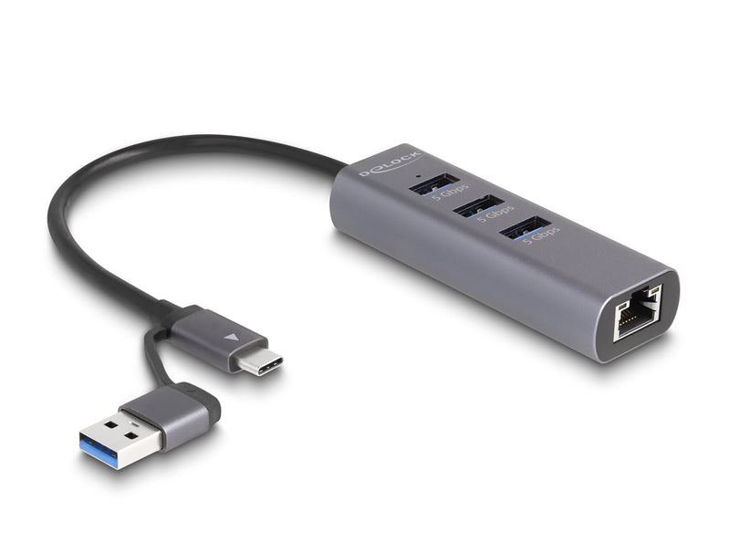 DeLOCK 64282 dockingstation Ledningsført USB 3.2 Gen 1 (3.1 Gen 1) Type-C Grå