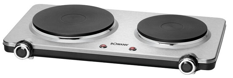 Bomann DKP 5033 E CB Sort, Rustfrit stål Bordplade Forseglet plade 2 zone(s)