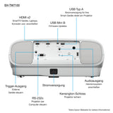 Epson EH-TW7100 Standard-kast projektor 3000 ANSI lumens 3LCD UHD 4K (3840x2160) 3D Hvid