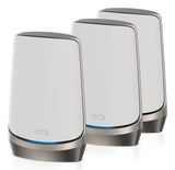 NETGEAR Orbi Quad-band RBKE963 AXE11000 WiFi 6E Mesh System Quad-band (2.4 GHz / 5 GHz-1 / 5 GHz-2 / 6 GHz) Wi-Fi 6 (802.11ax) Grå, Hvid 16 Intern