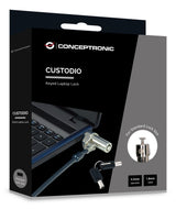 Conceptronic CUSTODIO02BSM kabellås Sort 1,8 m