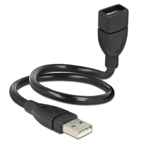DeLOCK 35cm USB 2.0 USB-kabel 0,35 m USB A 0,48 Gbit/sek. Sort