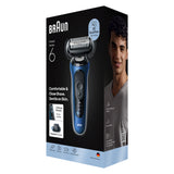 Braun Series 6 62-B1200S Folie shaver Trimmer Blå