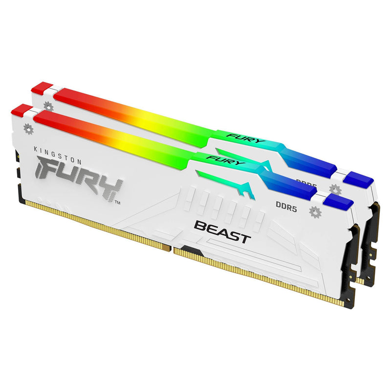 Kingston Technology FURY Beast 64 GB 5200 MT/s DDR5 CL40 DIMM (sæt med 2) White RGB XMP