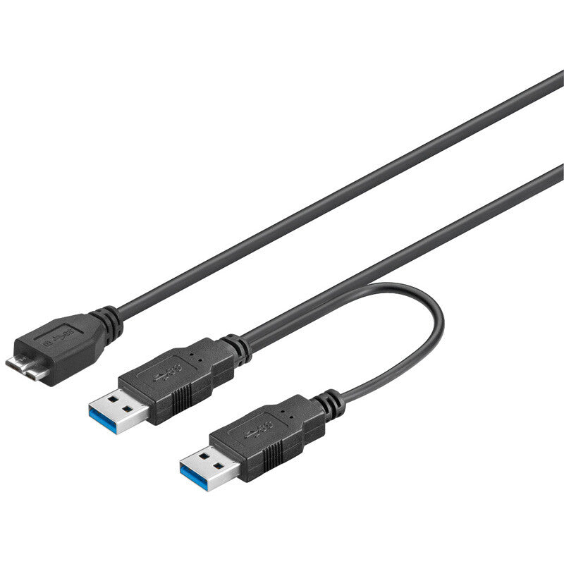 Goobay 95746 USB-kabel USB 3.2 Gen 1 (3.1 Gen 1) 0,3 m USB A Micro-USB B Sort