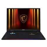 MSI Raider 18 HX AI A2XWIG-270FR Intel Core Ultra 9 285HX Laptop 45,7 cm (18") UHD+ 64 GB DDR5-SDRAM 4 TB SSD NVIDIA GeForce RTX 5080 Wi-Fi 7 (802.11be) Windows 11 Pro Sort AZERTY Fransk