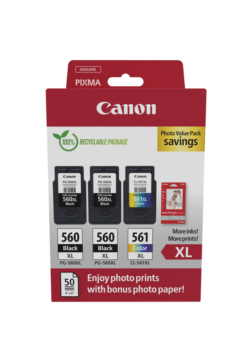 Canon 3712C012 blækpatron 3 stk Original Højt (XL) udbytte Sort, Blå, Magenta, Gul