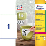 Avery L4775REV-20 selvklæbende etiket Rektandel Permanent Hvid 20 stk