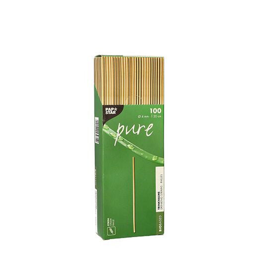 Papstar 87702 engangssugerør 100 stk Naturlig