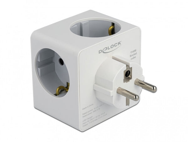 DeLOCK 11496 strømstik adapter Type F Hvid