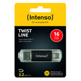 Intenso Twist Line USB-nøgle 16 GB USB Type-A / USB Type-C 3.2 Gen 1 (3.1 Gen 1) Anthracit