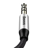 Baseus CAM30-BS1 lydkabel 1 m 3.5mm Sort, Sølv