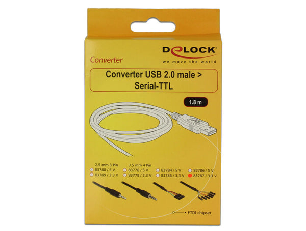 DeLOCK 1.8m USB2.0-A/TTL 6-p USB-kabel 1,8 m USB A Sort