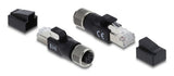 DeLOCK 90832 kabel kønsskifter M12 4-pin RJ-45 Sort