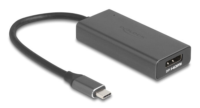 DeLOCK 64316 videokabel adapter 0,15 m USB Type-C HDMI + DisplayPort Grå