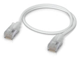 Ubiquiti UACC-Cable-Patch-EL-C6A-0.3M-W netværkskabel Gennemsigtig, Hvid 0,3 m Cat6a