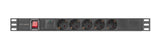 Lanberg PDU-05F-0200-BK strømforsyningsenhed (PDU) 5 AC stikkontakt(er) 1U Sort