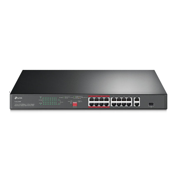 TP-Link TL-SL1218P netværksswitch Ikke administreret Gigabit Ethernet (10/100/1000) Strøm over Ethernet (PoE) 1U Sort