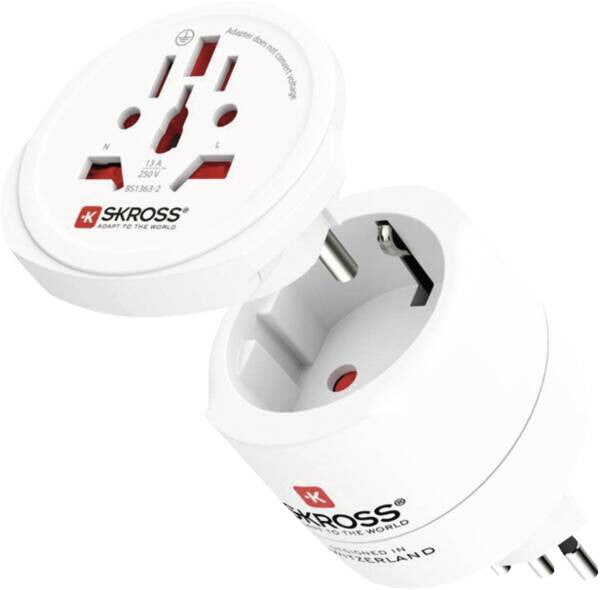 Skross 1.500273C-E strømstik adapter Hvid