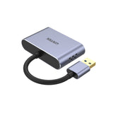 UNITEK V1304A videokabel adapter 0,15 m USB Type-A HDMI + VGA (D-Sub) Grå