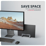 Axagon STND-VG Vertikaler Laptop-Ständer, einstellbare Breite, Aluminium Stander til laptop og tablet Grå 43,9 cm (17.3")