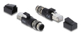 DeLOCK 90831 kabel kønsskifter M12 4-pin RJ-45 Sort