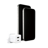 PanzerGlass empower™ by ® Turbo 35W Oplader inkl. USB-C + USB-A | UK Stik | Silver White