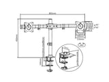 Multibrackets 3309 skærmbeslag og -stativer 68,6 cm (27") Skrivebord Sort
