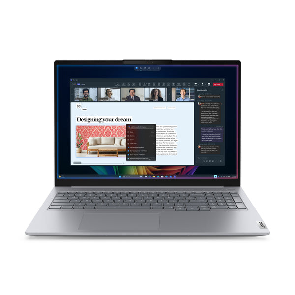 Lenovo ThinkBook 16 G9 IPL Copilot+ PC Intel Core Ultra 7 355 Laptop 40,6 cm (16") WUXGA 32 GB DDR5-SDRAM 512 GB SSD Wi-Fi 7 (802.11be) Windows 11 Pro Grå Tysk