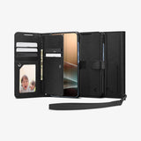 Spigen Wallet S mobiltelefon etui 17 cm (6.7") Tegnebogsetui Sort