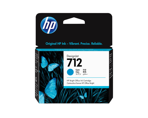 HP 712 DesignJet-blækpatron, cyan, 29 ml