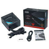Azza PSAZ-550W enhed til strømforsyning 20+4 pin ATX ATX Sort