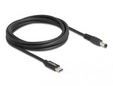 DeLOCK 87977 el-ledning Sort 1,5 m USB C 5.5 x 2.1 mm
