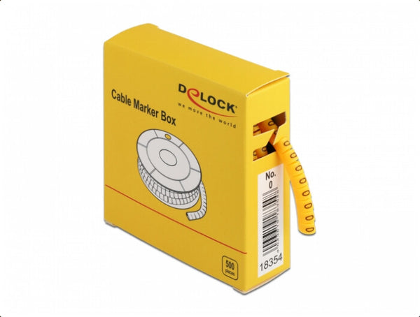 DeLOCK 18354 kabelmarkering Gul Plast 500 stk