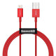 Baseus Kabel USB-C do Lightning Superior Series, 20W, PD, 2m (czarny) USB-kabel USB A USB C/Lightning Rød