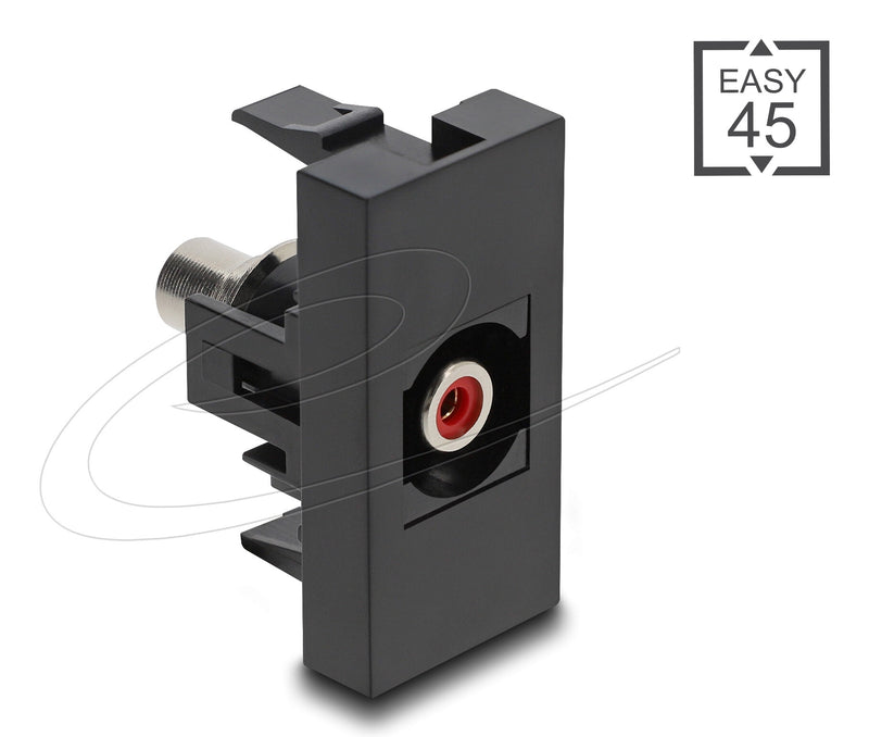 DeLOCK Easy 45 stikkontakt 2 x RCA Sort, Rød