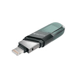 SanDisk iXpand Flash Drive Flip USB-nøgle 64 GB USB Type-A / Lightning 3.2 Gen 1 (3.1 Gen 1) Grå, Sølv, Transparent