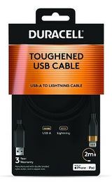 Duracell DRU5022A Lightning kabel 2 m Sort