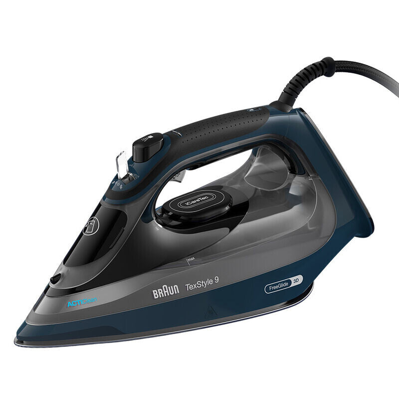 Braun TexStyle 9 0127409002 strygejern Dampstrygejern EloxalPlus soleplate 3200 W Mørkeblå