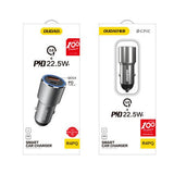 DUDAO R4PQ Car Charger 22.5W Universel Grå Cigartænder Hurtig opladning Automatisk