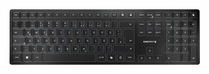 CHERRY KW 9100 SLIM tastatur Universel RF trådløs + Bluetooth QWERTY Portugisisk Sort, Grå